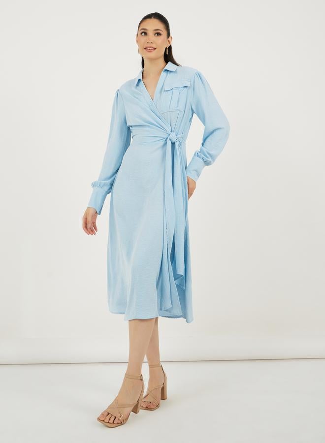 Styli Belted Shirtwaist Dress  - Image 2