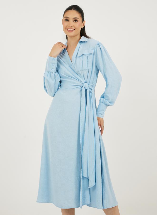 Styli Belted Shirtwaist Dress  - Image 1