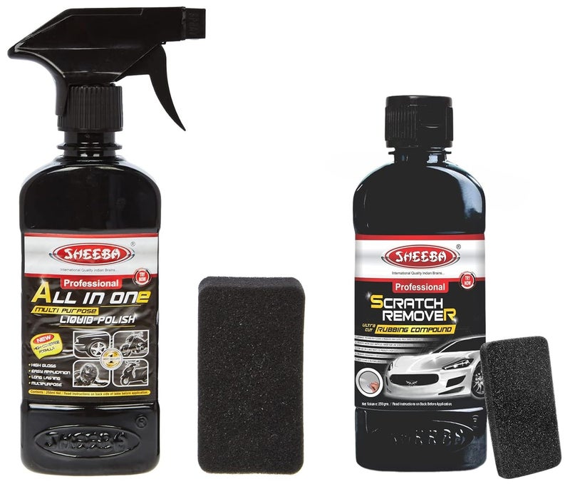 Sheeba All-in-One Multi Purpose Polish (250 ml) (SAIO372501) & Sheeba Rubbing Compound Scratch Remover (200 ml) (SCRC06) - Image 1