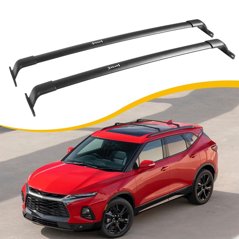 EZREXPM حاملة سقف عارضة 220 رطل تناسب شيفروليه بليزر 2019-2026 غير مناسبة لحاملة البضائع الكهربائية ملحقات السقف مع قضبان السقف الجانبية