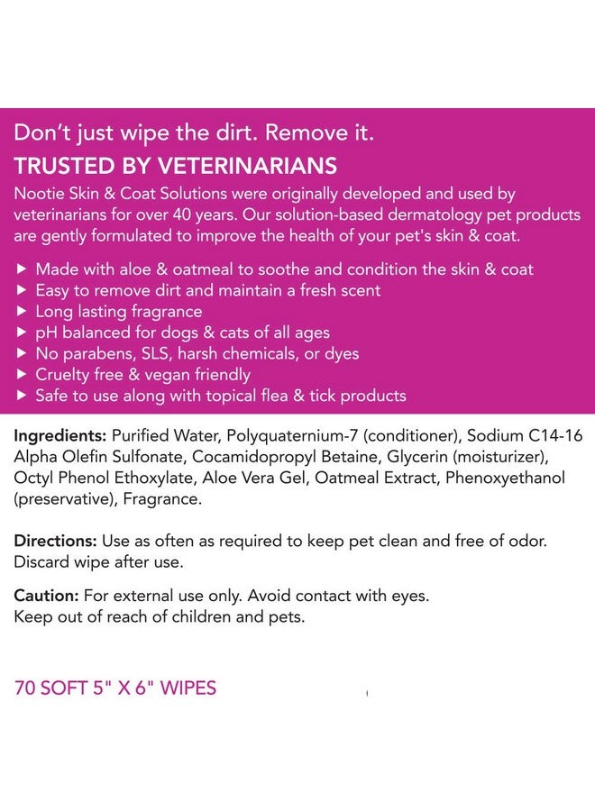 nootie Nootie Waterless Shampoo Wipes for Dogs & Cats - Long Lasting Japanese Cherry Blossom Fragrance - Sold in Over 10,000 Vet Clinics and Pet Stores Worldwide, Made in USA - 70 Count - Image 5