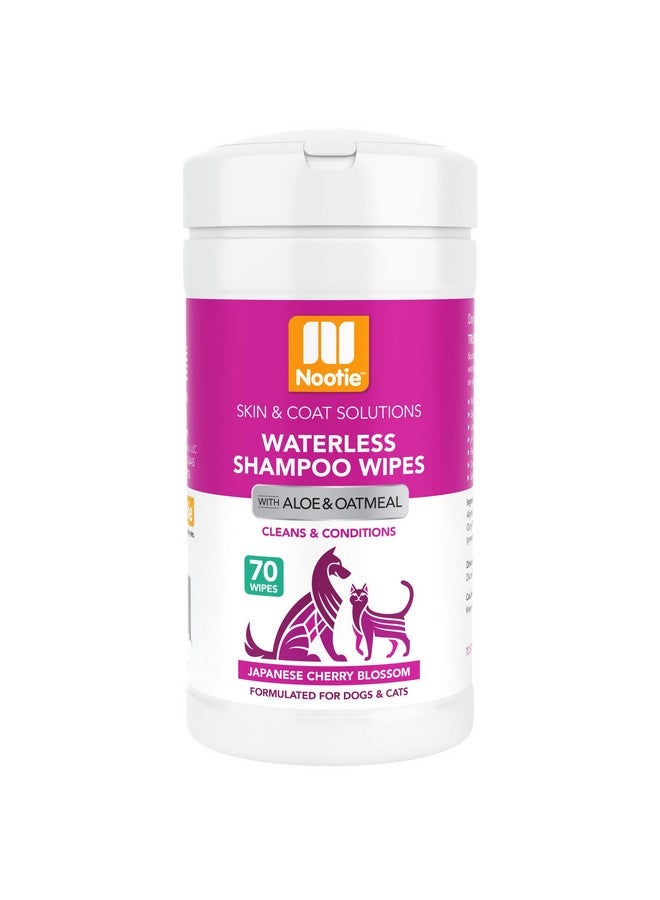nootie Nootie Waterless Shampoo Wipes for Dogs & Cats - Long Lasting Japanese Cherry Blossom Fragrance - Sold in Over 10,000 Vet Clinics and Pet Stores Worldwide, Made in USA - 70 Count - Image 1