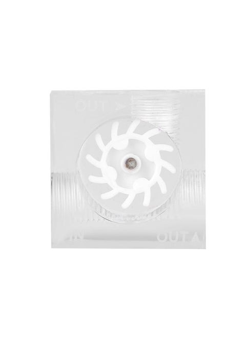 12 Impellers Flow Meter Indicator for PC Water Cooling System G1/4" Thread Quadrate (White)