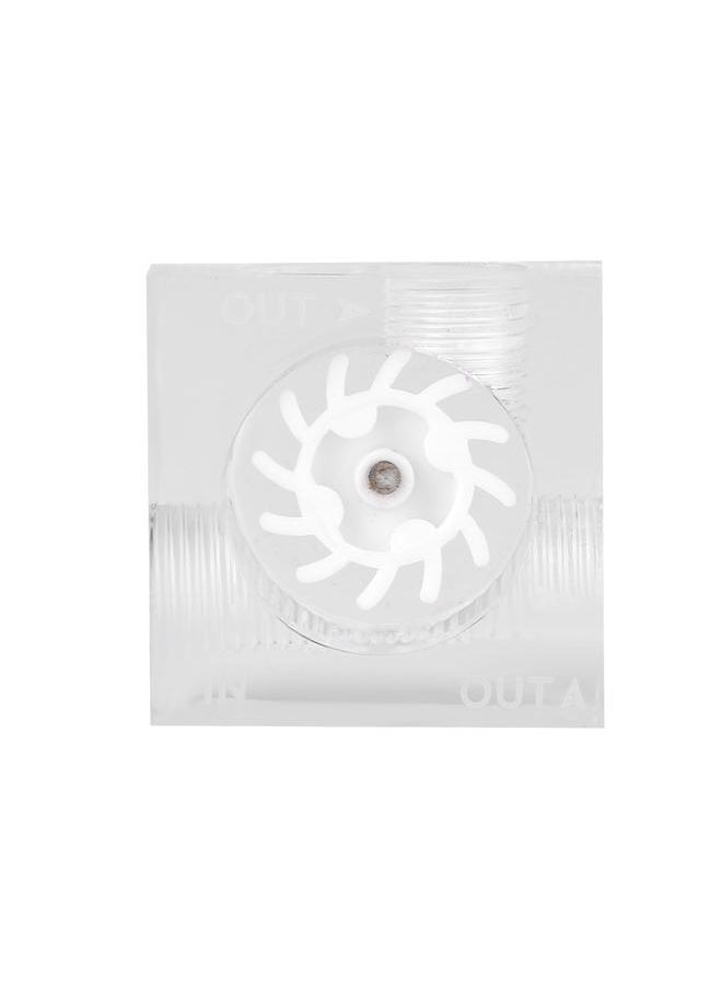 Thoraya 12 Impellers Flow Meter Indicator for PC Water Cooling System G1/4" Thread Quadrate (White)  - Image 1