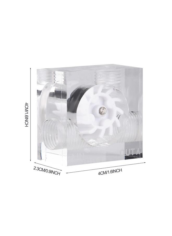 Thoraya 12 Impellers Flow Meter Indicator for PC Water Cooling System G1/4" Thread Quadrate (White)  - Image 2