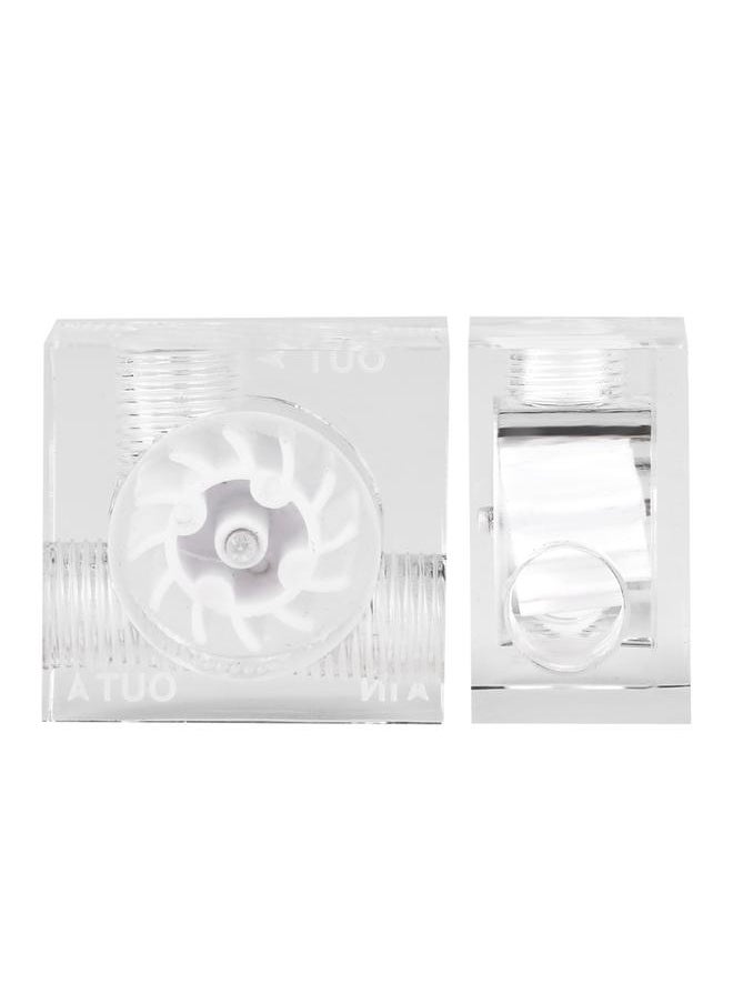 Thoraya 12 Impellers Flow Meter Indicator for PC Water Cooling System G1/4" Thread Quadrate (White)  - Image 3