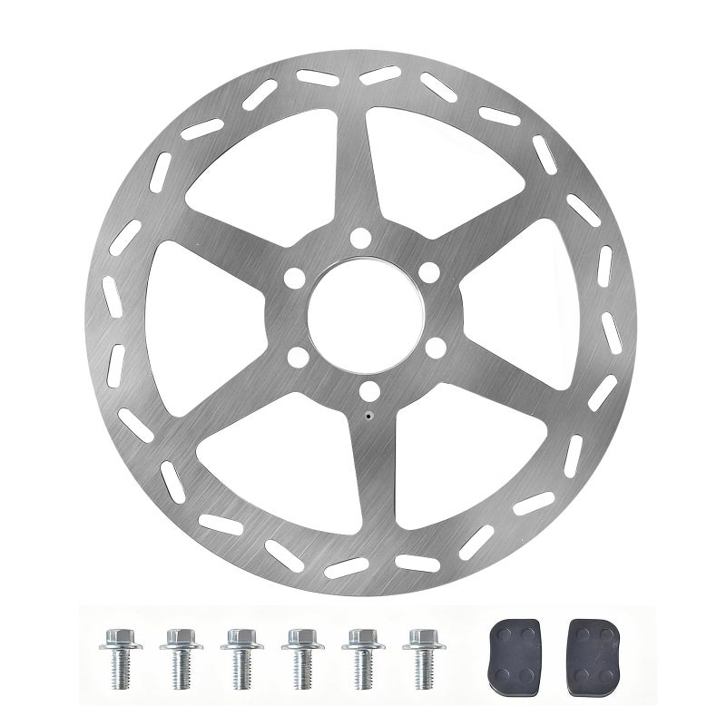 JOIQEXJ 180mm Mini Bike Disc Brake Rotor with Pads Replacement for Baja Doodle Bug DB30 CT100U CC100X 97cc 98cc 100cc Engine Motovox MBX10 MBX11 Mega Moto 80cc 105cc RT100 Mini Bike Powersports Parts - Image 3