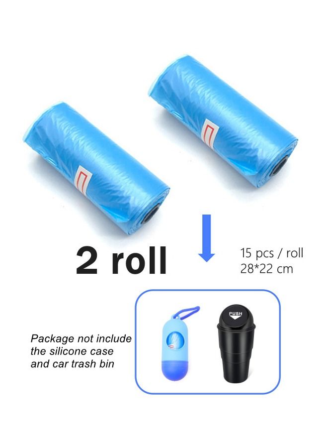 WooFree Garbage Bags 2 Rolls 30 Blue Bags 