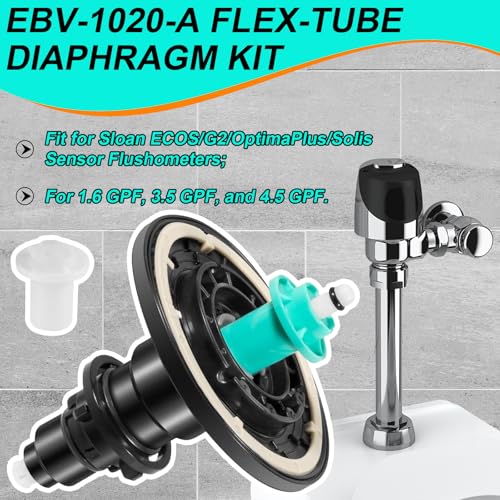 YCCOREE EBV1020A FlexTube Diaphragm Assembly for Sloan ECOSG2Optima PlusSolis 16 35 GPF Urinal Flushometers Dual Filter Water Closet Electronic Diaphragm Assembly Replace for 3325001 - Image 3
