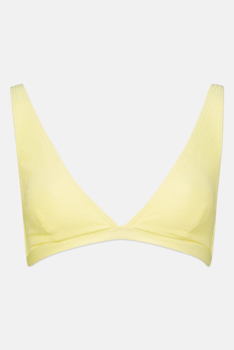 Peek & Beau Women Textured Bikini Top, Yellow  - Image 1