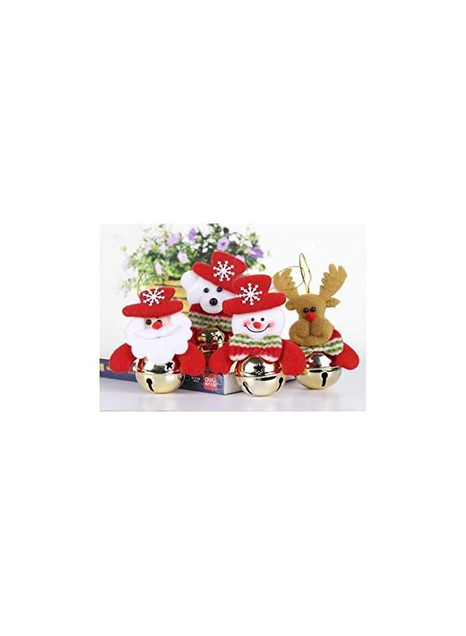 The Bros Christmas Bells Decorations for Home, 4Pcs set Christmas Tree Ornaments, snowman/old man/bear/elk - Image 2