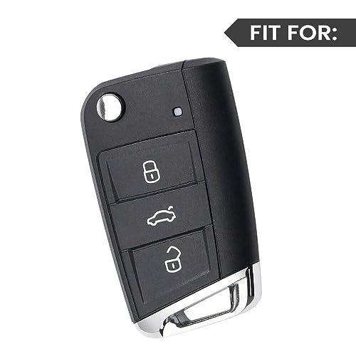 keyzone Woodgrain TPU Key Cover & Keychain for Volkswagen Virtus, Tiguan, T-Roc, Taigun, Jetta, Skoda Octavia, Karoq, Superb, Kodiaq, Slavia Flip Key (Walnut Brown) - Image 3