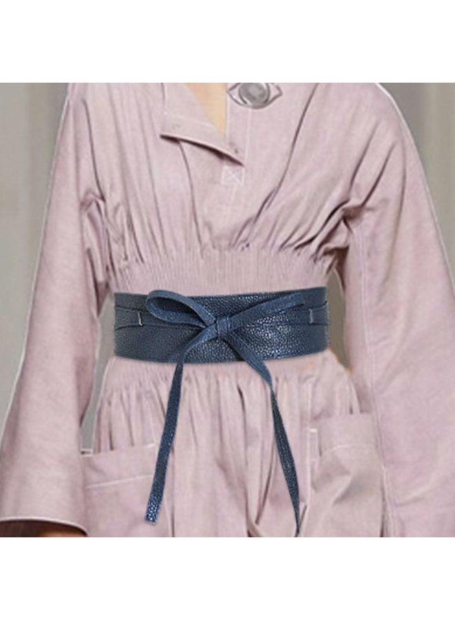 حزام خصر عريض من الجلد PU مع إغلاق على شكل ربطة عنق - Image 3