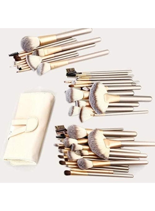 BLOOMING TIME Makeup Brush Set 18 Pcs Premium Synthetic Foundation Powder Concealers Eye shadows Blush Makeup Brushes with Bag - Image 3