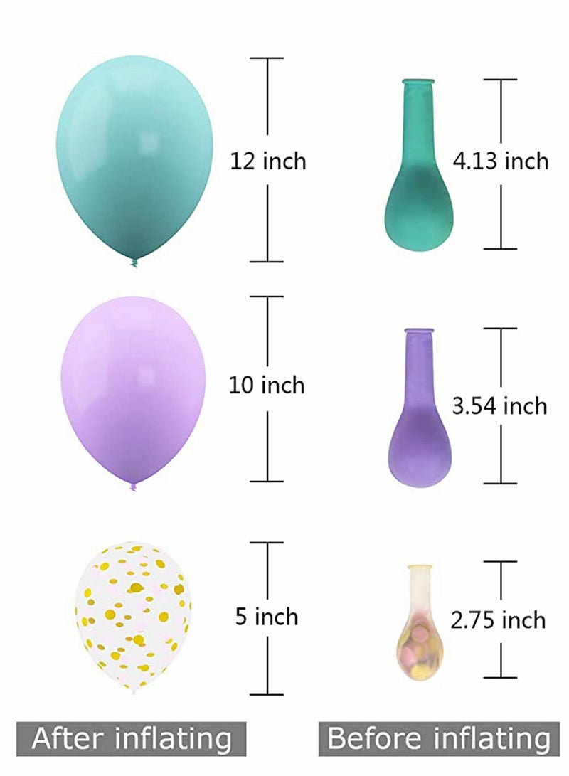 SOLARAE Balloons Unicorn Balloons Arch Garland Kit, Birthday Decorations, Pink Purple Aqua Blue Confetti Latex Balloons for Girls Party Supplies, 168Pcs - Image 3