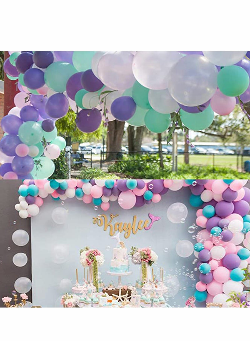 SOLARAE Balloons Unicorn Balloons Arch Garland Kit, Birthday Decorations, Pink Purple Aqua Blue Confetti Latex Balloons for Girls Party Supplies, 168Pcs - Image 4