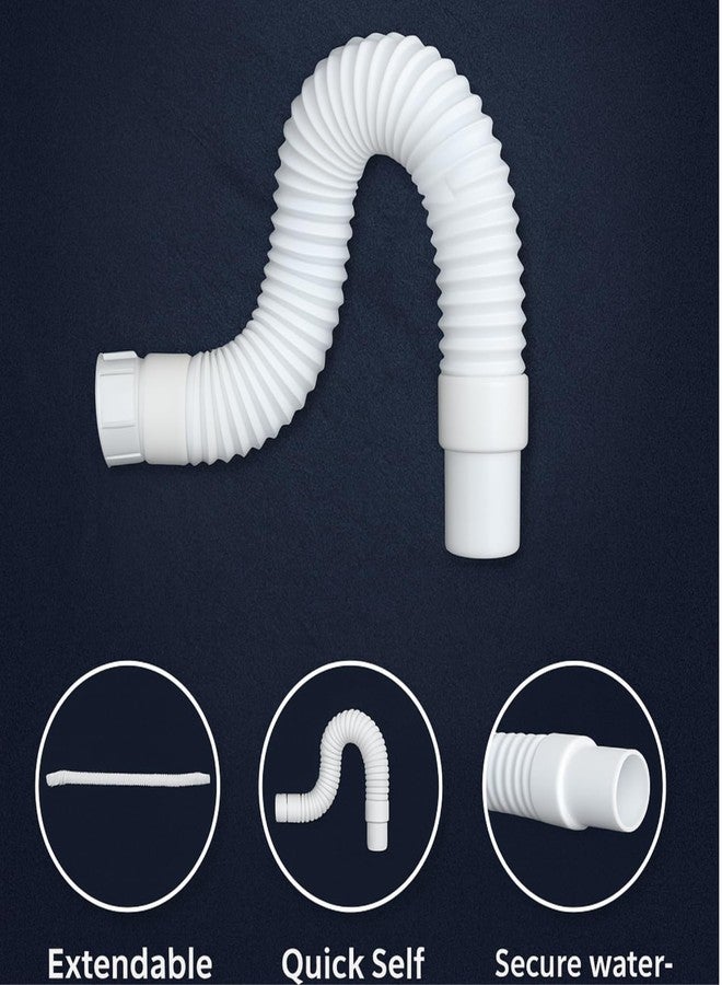 ANNACREATIONS ANNA CREATIONS PVC Water Outlet Waste Pipe for Wash Basin/Sink (White Color) - Image 2