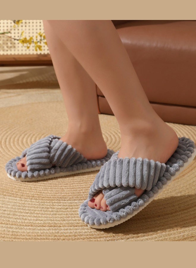 Women's bedroom slippers, women's indoor/outdoor slippers, winter women's slippers, grey, sizes 40-41 - Image 3