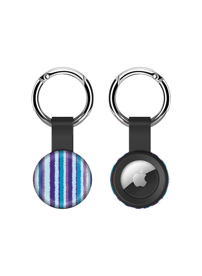 Stylizedd Airtag Case Metal Key Ring with Tough Case for Apple Airtag cover - Lines Of Violet  - Image 1