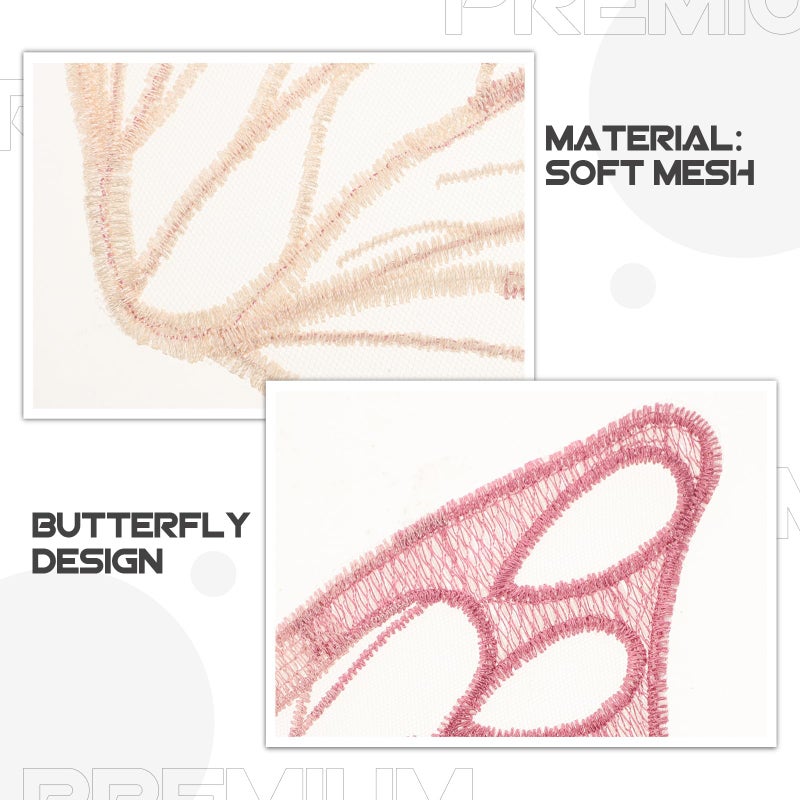 Maroon Butterfly Embroidery Applique Patch Soft Mesh Fabric DIY Sew On Clothing Decoration - Image 4