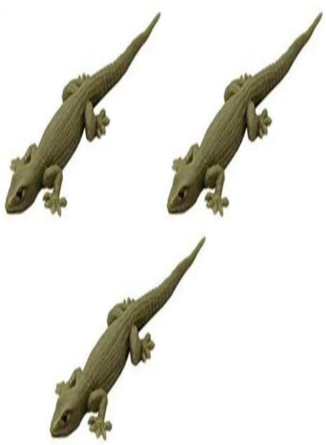 Hetkrishi |Toys Set of 3 Fake Lizard House Gecko Rubber Practical Jokes and Prank Trick Toys|, Green - Image 1