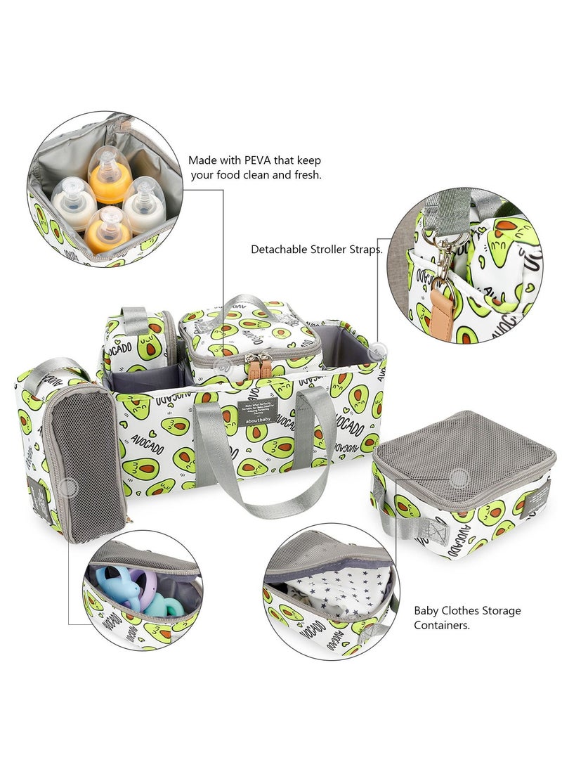 Gonice New 5-piece mommy bag Multi-functional stroller bag - Image 2