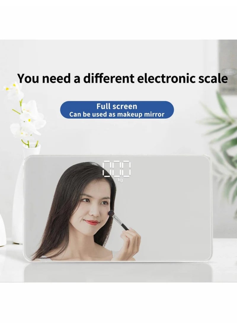 Travel Scale for Body Weight,Small Portable Body Weight Scales Digital Bathroom Mirror Scale Mini Electronic Scale for Personal Health, Body Tape Measure Included (Rechargeable) - Image 2