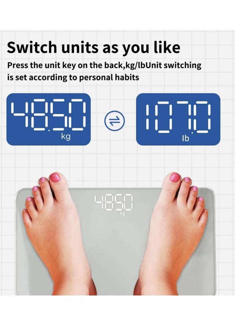 Travel Scale for Body Weight,Small Portable Body Weight Scales Digital Bathroom Mirror Scale Mini Electronic Scale for Personal Health, Body Tape Measure Included (Rechargeable) - Image 4