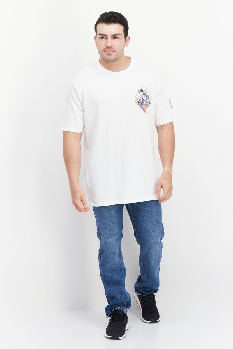 DC Comics تي شيرت رجالي بأكمام قصيرة بياقة دائرية مطبوع، أبيض - Image 2