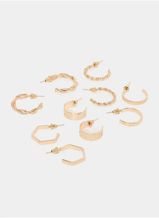 Styli Set of 5 - Twist Detail Hoop Earrings