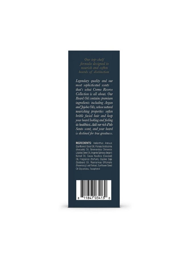 cremo Remo Beard Oil Palo Santo (Reserve Collection) 1 Fl Oz Restore Natural Moisture And Soften Your Beard To Help Relieve Beard Itch  - Image 5