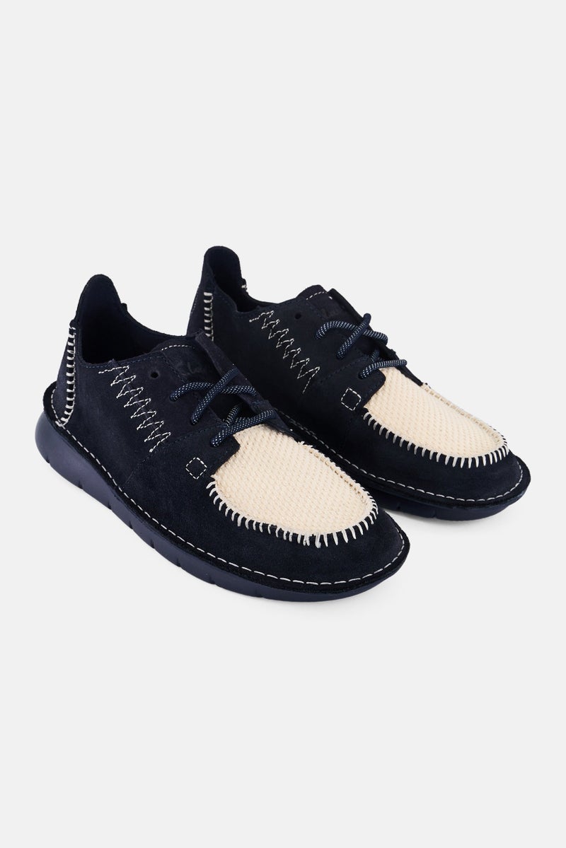 clarks Men Colehill Walk Standard Fit Lace Up Casual Shoes, Navy Blue - Image 1