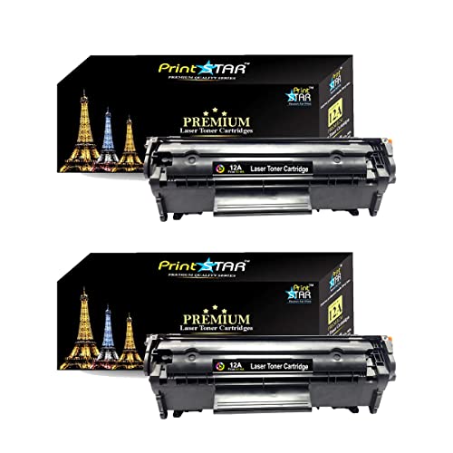 Print Star 12A Black Laser Toner Cartridge – High Yield Replacement for HP Q2612A, Compatible with Laserjet 1010, 1012, 1015, 1018, 1020, 1022, 3020, 3030, 3050, 3055, M1005 (Pack of 2) - Image 1