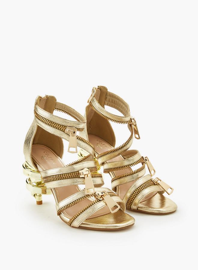 Celeste Women Zip Closure Strap Sandals - Image 3