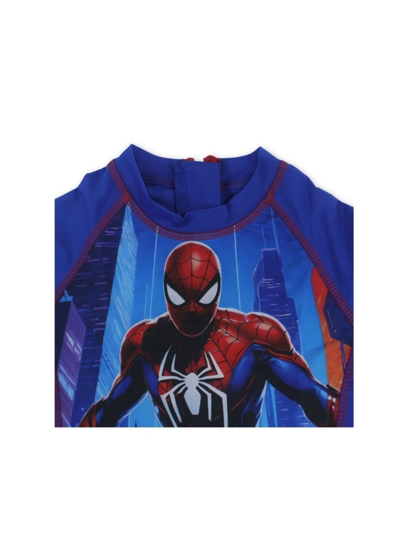 I.Wear Baby Boys Sunsuit One-Piece – Blue with Spider-Man Print - Image 3