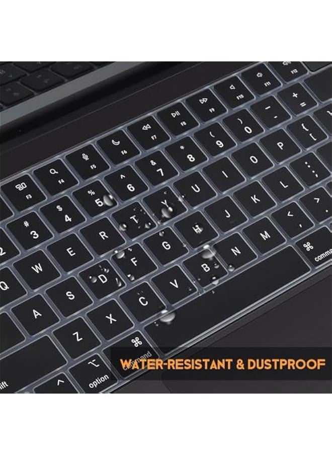 Arabest Black Keyboard Cover for 2025 2024 2023 MacBook Air 13.6/15 Inch M4 M3 M2, MacBook Pro 14 16 M4 M3 M2 M1 Pro/Max A2442 A2779 A2918 A2992 A2485 A2780 A2991 Protector  - Image 5