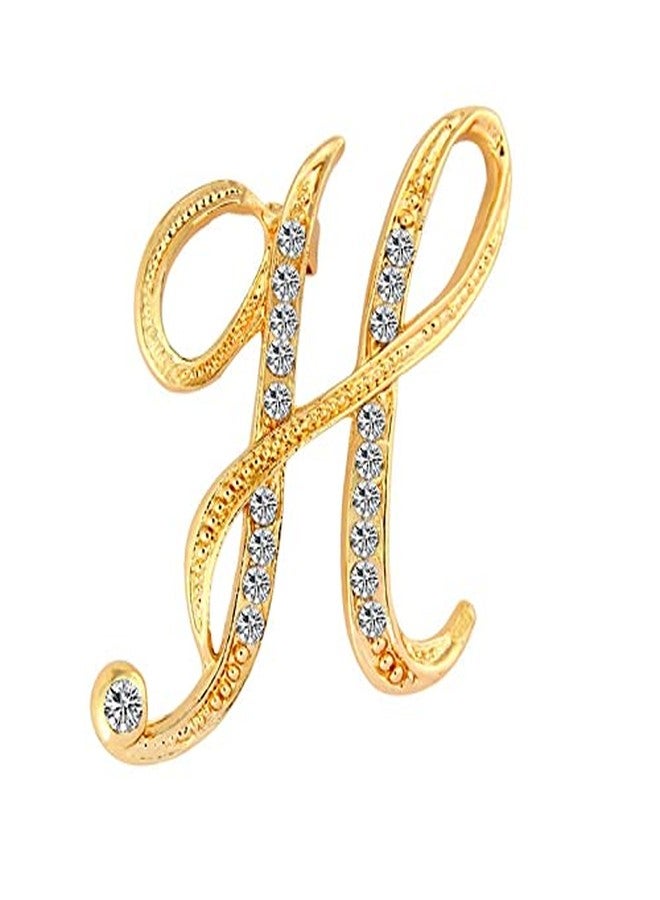 DSADKI A-Z Initial Pins 26 Letters Pins Gold Plated Metal Brooches - Clear Crystal Rhinestone Brooch Breastpin for Women, Alloy Steel, rhinestone - Image 1
