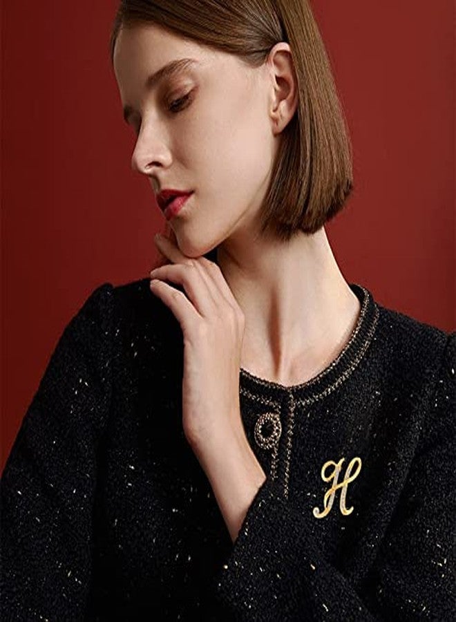 DSADKI A-Z Initial Pins 26 Letters Pins Gold Plated Metal Brooches - Clear Crystal Rhinestone Brooch Breastpin for Women, Alloy Steel, rhinestone - Image 4