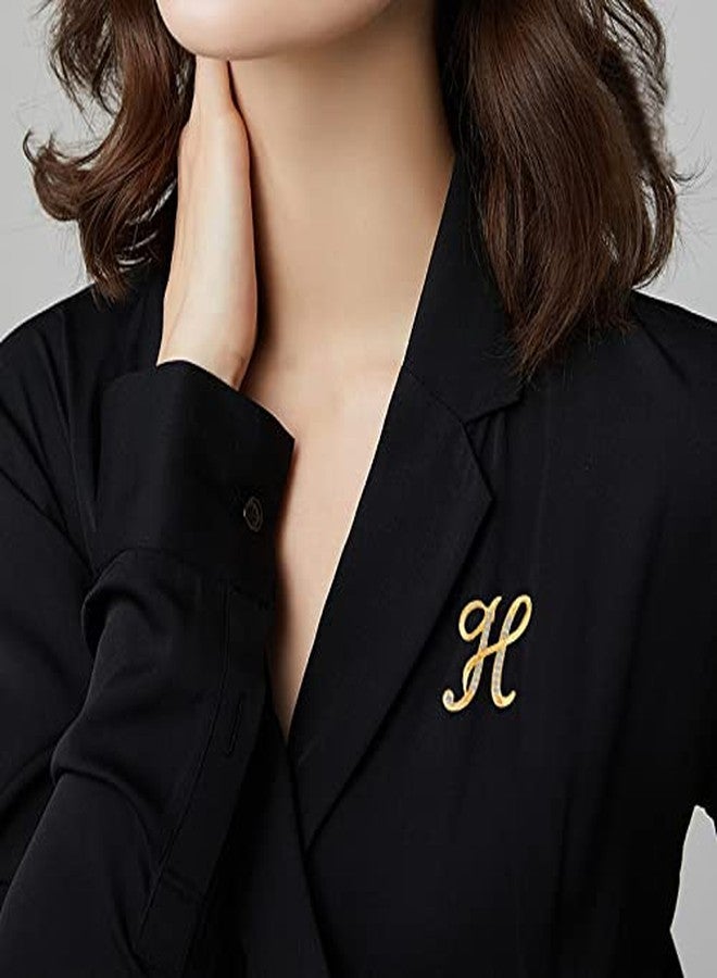 DSADKI A-Z Initial Pins 26 Letters Pins Gold Plated Metal Brooches - Clear Crystal Rhinestone Brooch Breastpin for Women, Alloy Steel, rhinestone - Image 3