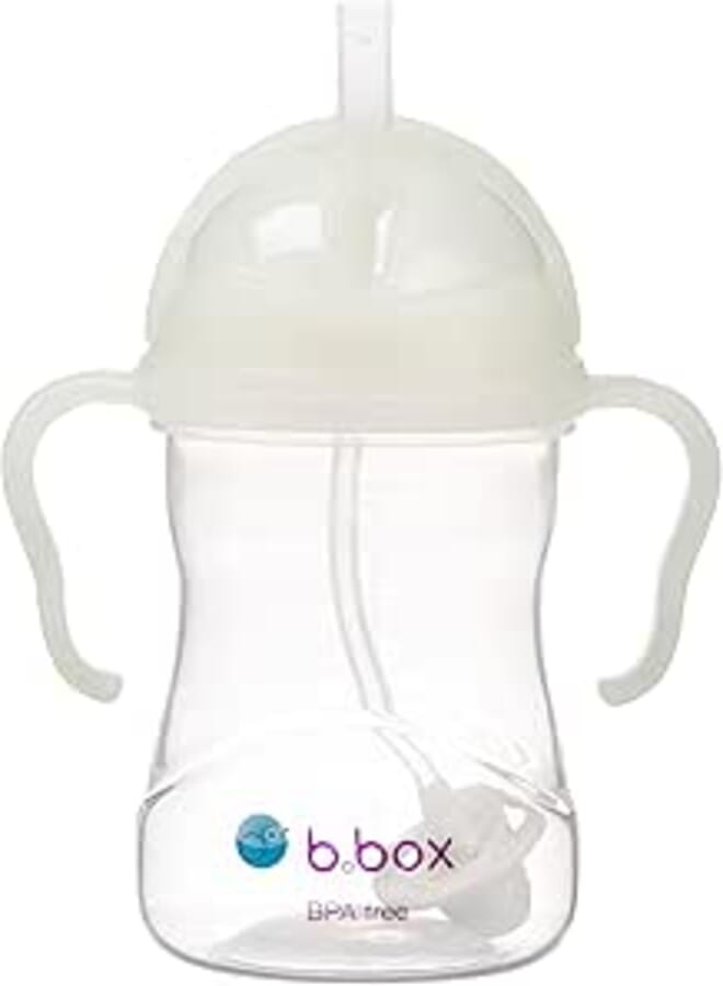 b.box Sippy Cup with Easy Grip Handles and Simple Flip-Top Lid (Glow in The Dark)