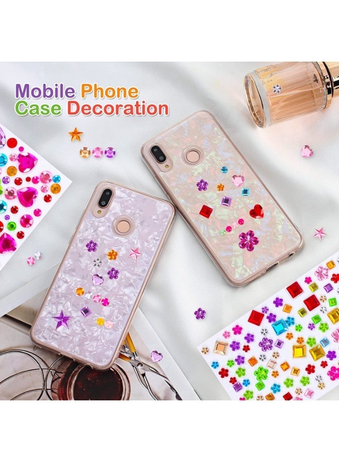 Self-Adhesive Rhinestone Stickers, Acrylic Gem Jewels for Crafts, 880 Pieces Assorted Shapes and Colors, DIY Diamond Decoration for Kids and Adults - Image 4