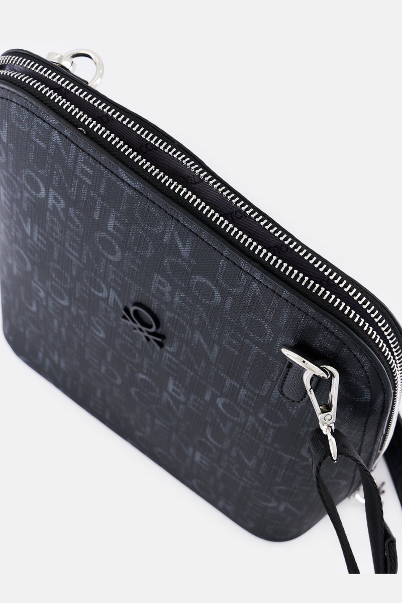 UNITED COLORS OF BENETTON Women Brand Logo Cross Body Bag, Black  - Image 3