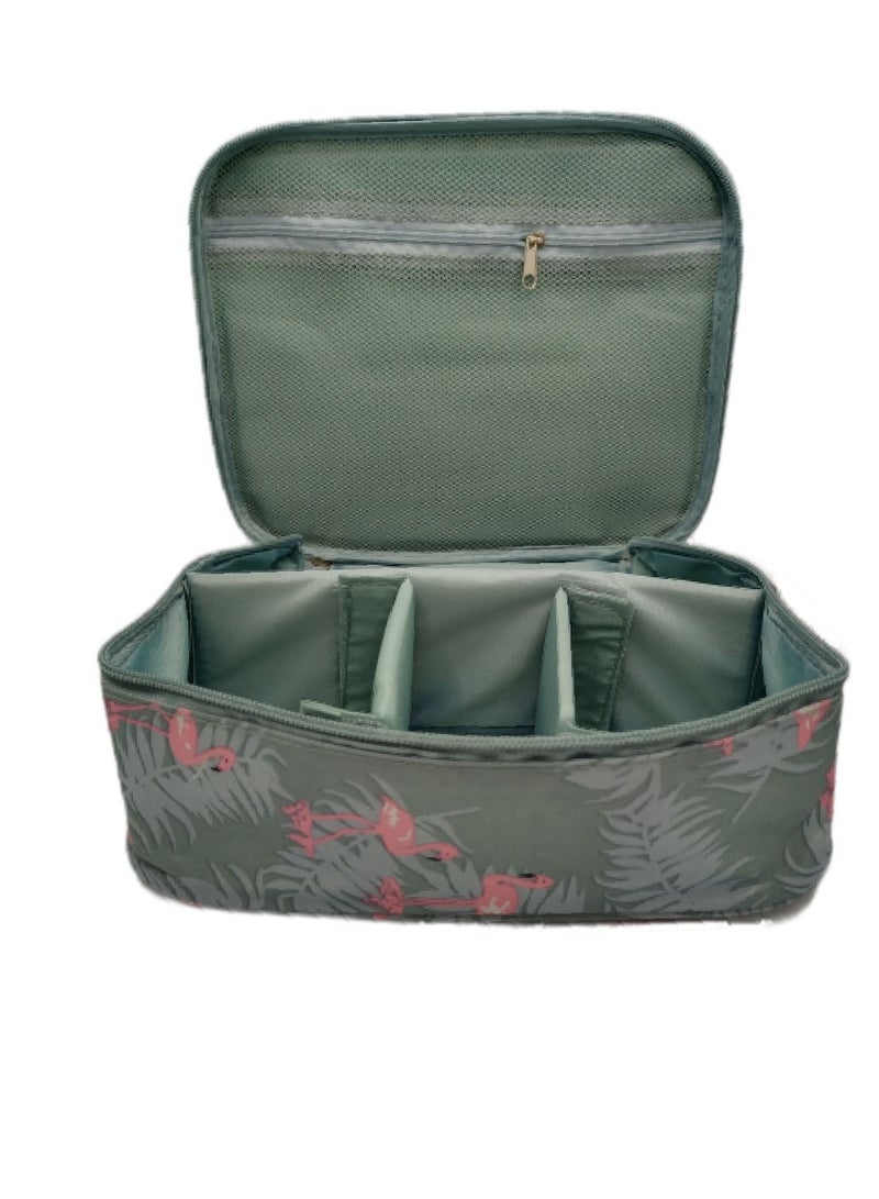 DIGI CORE Travel Makeup Bag Cosmetic Bags For Women Portable Pouch Open Flat Toiletry Bag Makeup Organizer With Divider And Handle Travel Kit Organizer - Image 2