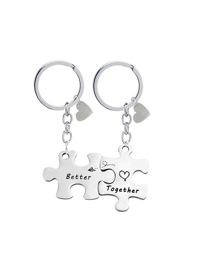 Share the Love Better Together Puzzle Keychain – Ideal for Couples, Gift for Valentine’s Day, Anniversaries, or Special Occasions 