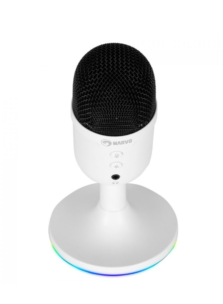 مارفو ميكروفون الألعاب السلكي MARVO MIC06 WH USB - Image 3