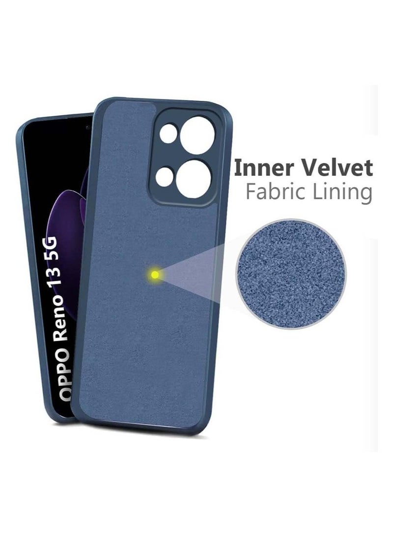 Case for Oppo Reno13 Liquid Gel Rubber Bumper Case with Soft Microfiber Lining Cushion Slim Hard Shell Shockproof Protective Cover for Reno 13 5G 2024 (Blue) - Image 2