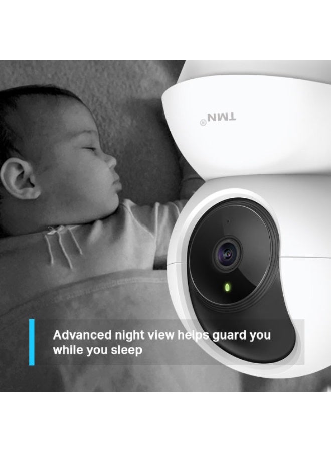 TNM 1080p Full HD Wi-Fi Indoor Security Camera | 360° Pan Tilt Baby Monitor Camera with Motion Tracking, Cry Detection, Night Vision, Two-Way Audio Camera, Remote App Control, Smart Home Camera Works with Alexa & Google Assistant -CCTV camera - Image 4