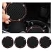 Dickno 4 PCS Bling Car Cup Coaster 275 Inch Crystal Rhinestone Auto Cup Holder Insert Coaster AntiSlip Durable Car Drink Cup Mat Universal Vehicle Interior Decor Accessories Black Red - Image 2
