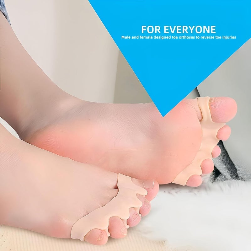 1 Pair Premium Silicone Toe Separators – Bunion & Hammer Toe Corrector, Soft Medical-Grade Gel, Pain Relief, Reusable & Washable, One Size Fits All - Image 2