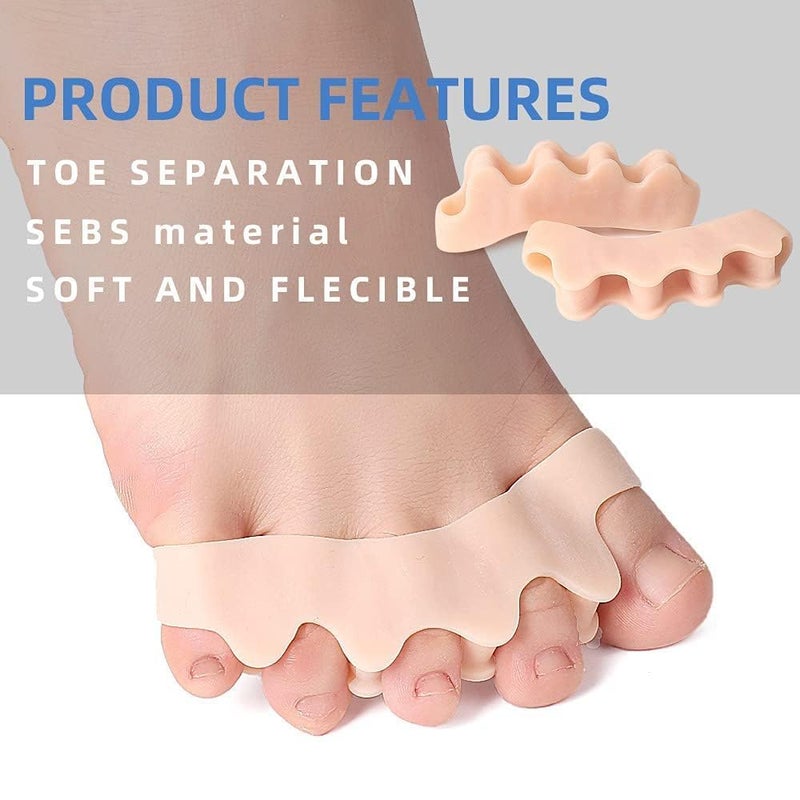 1 Pair Premium Silicone Toe Separators – Bunion & Hammer Toe Corrector, Soft Medical-Grade Gel, Pain Relief, Reusable & Washable, One Size Fits All - Image 1